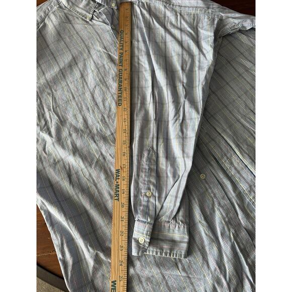 Ralph Lauren Men's Button Up Shirt, Blake XL Blue Plaid w/Pink &Yellow Navy Pony - Picture 9 of 10